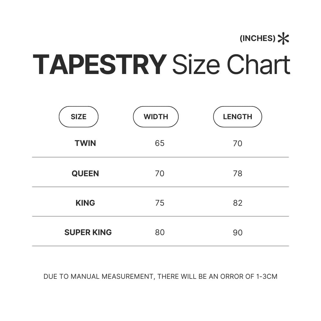 Tapestry Size Chart - Oshi No Ko Shop