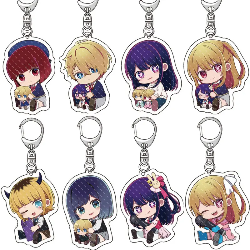 Anime Oshi No Ko Keychain Ai Hoshino Ruby Hoshino Kana Arima Cartoon Cosplay Figures Pendant Key - Oshi No Ko Store