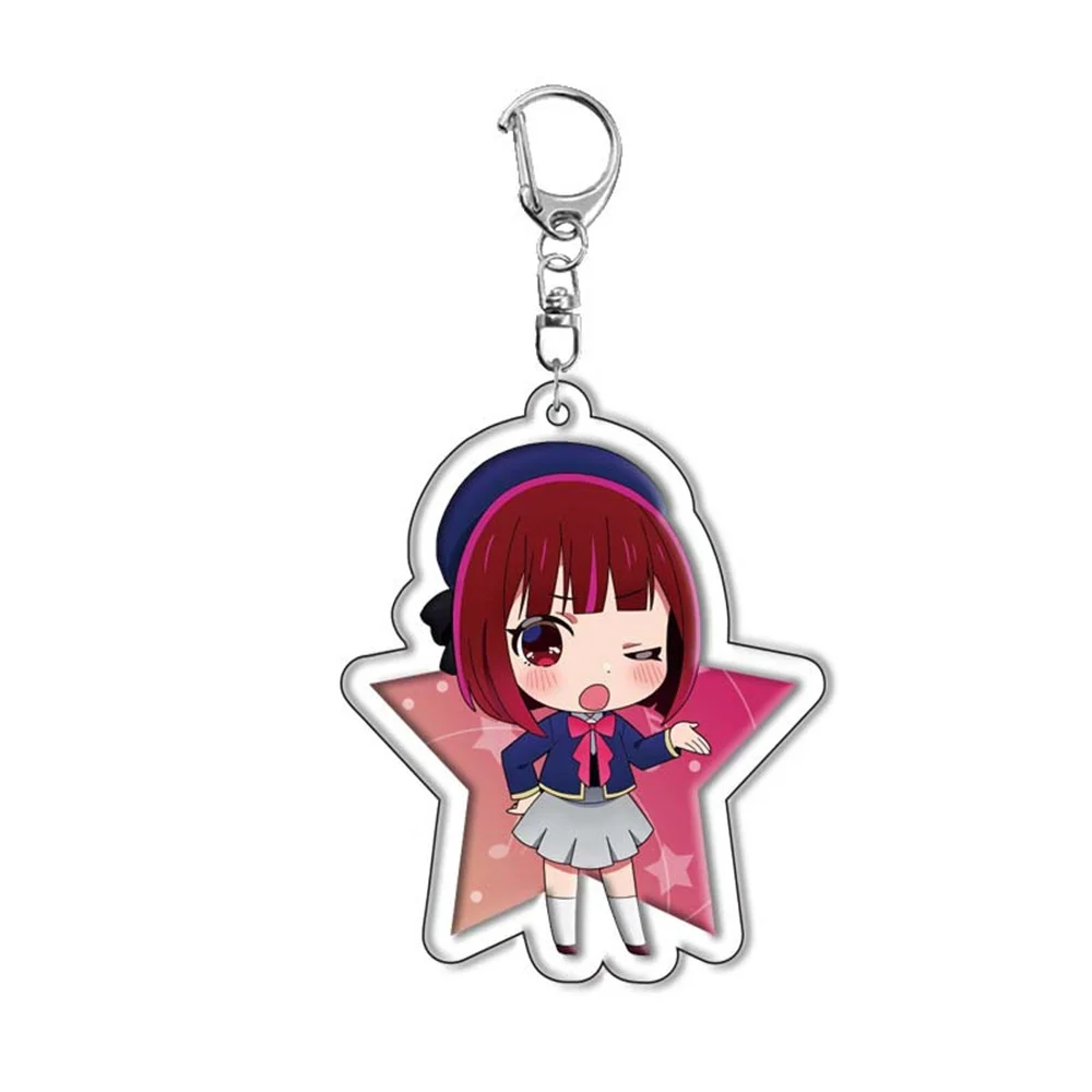 Kawaii Anime Oshi No Ko Keychain Acrylic Figure Hoshino Ai Akuamarin Rubii Sarina Gorou Key Ring 3 - Oshi No Ko Store